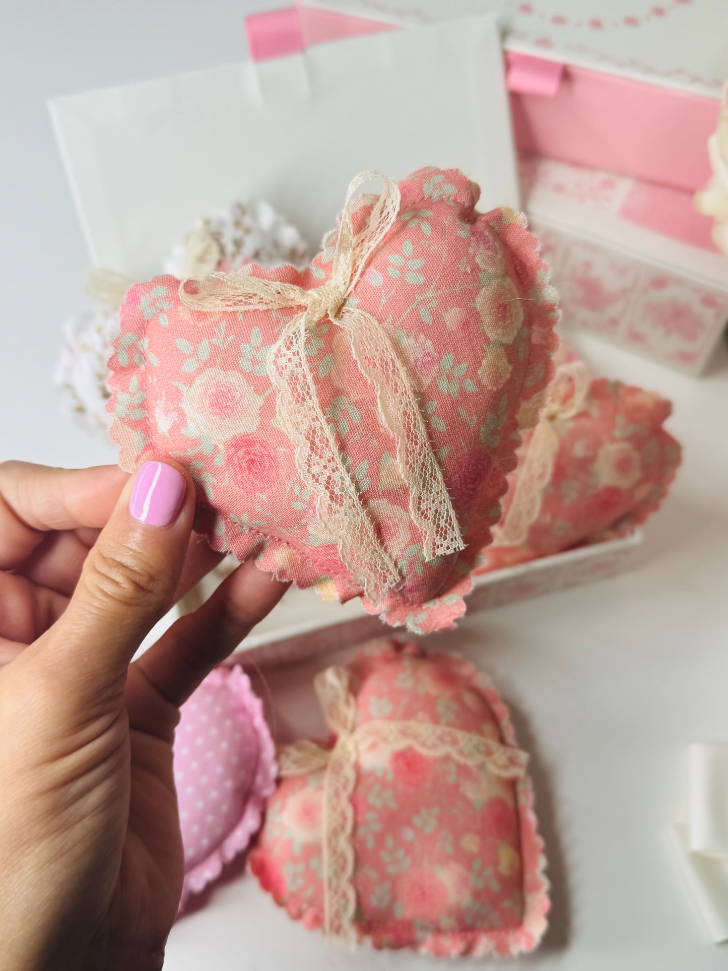 Handmade heart sachet