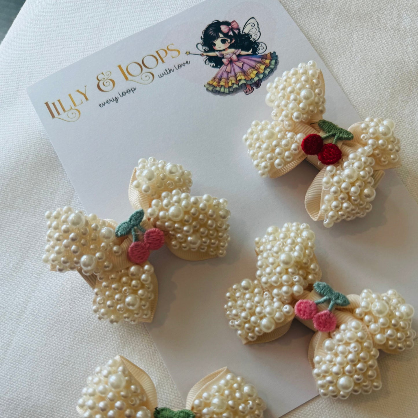 Cherry Bow Hair Clip