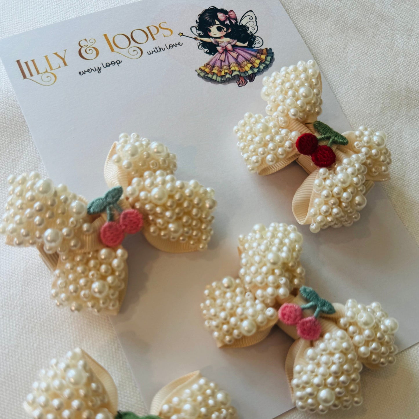 Cherry Bow Hair Clip