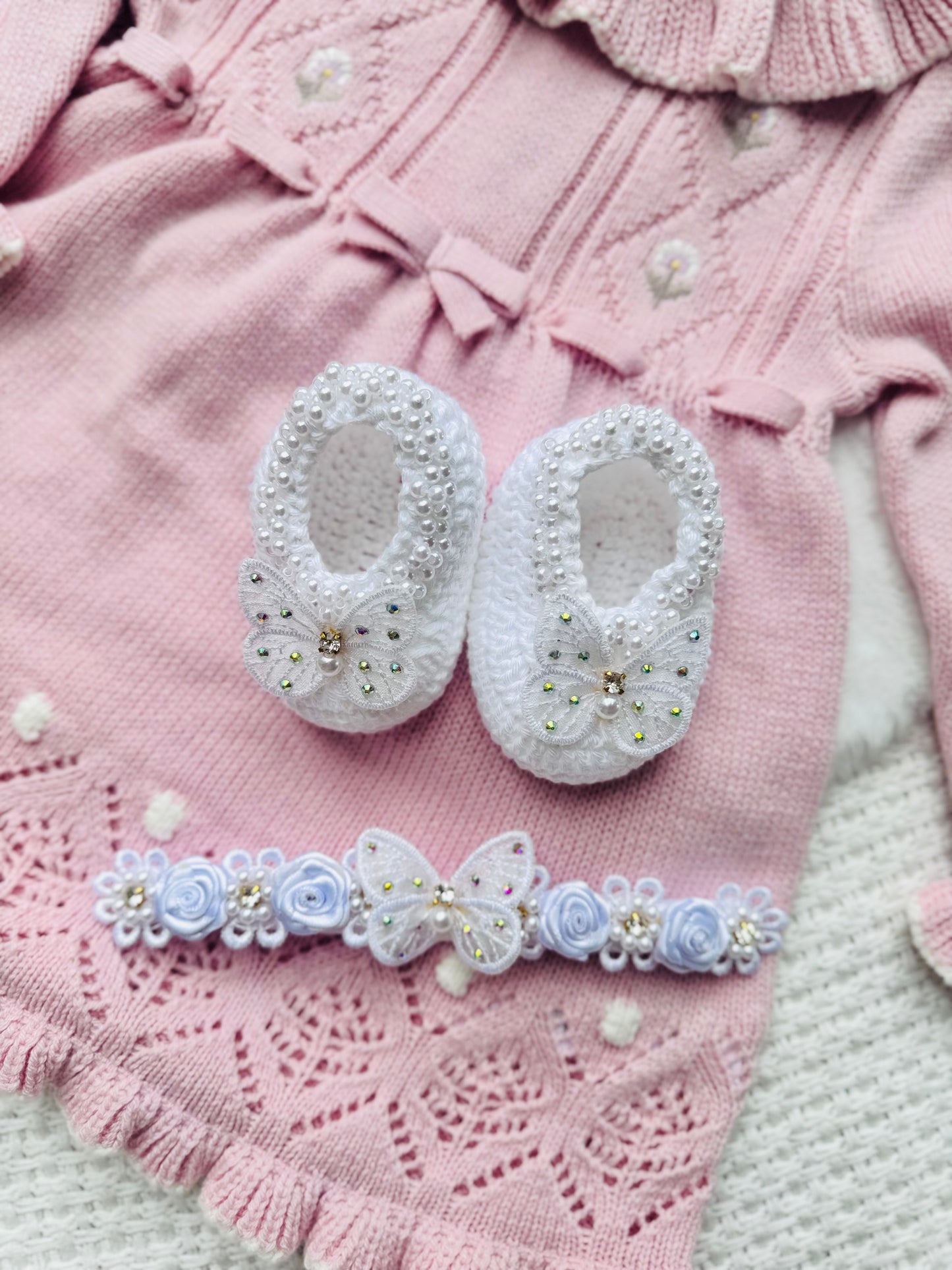 Baby shoes and headband