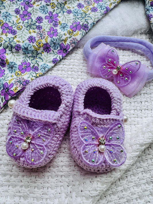 Baby shoes and headband