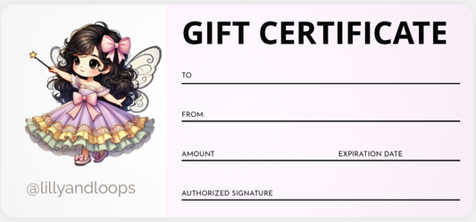Lilly and Loops Gift Card